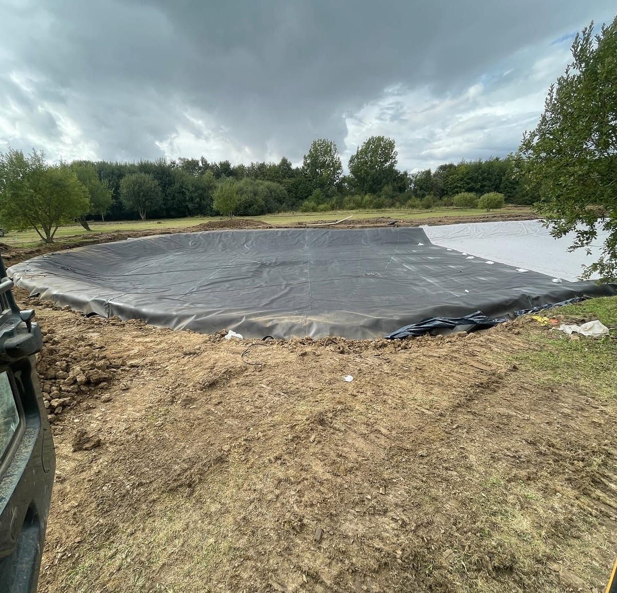 Large lined lagoon, by J.E. Jones, groundworks and earthworks contractors, Lincolnshire
