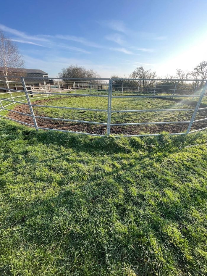 Circular exercise arena under construction