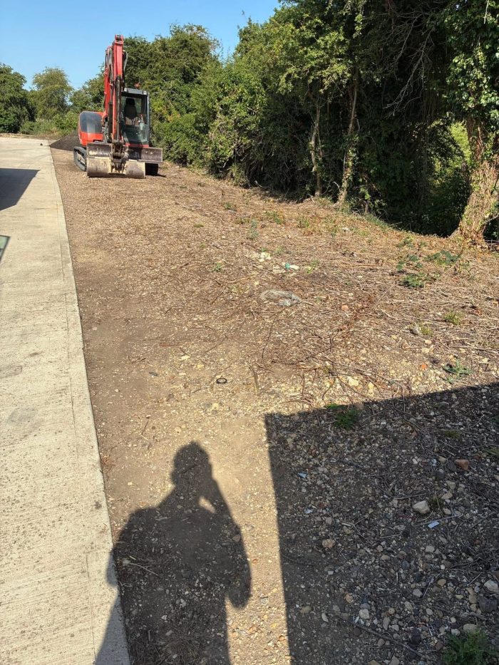 Compacting a new access track