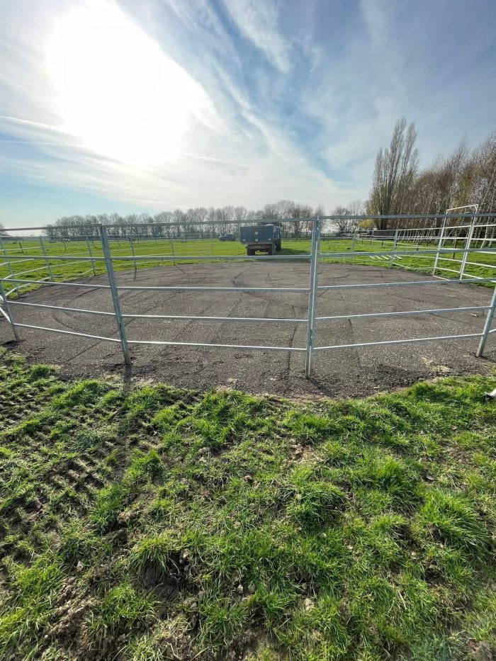 Horse walker base formed