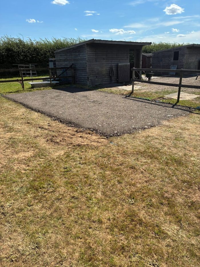 Stone base laid to stabling