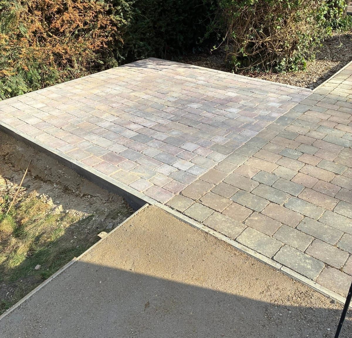Block paving laid to a new drive, by J.E. Jones, groundworks and earthworks contractors, Lincolnshire