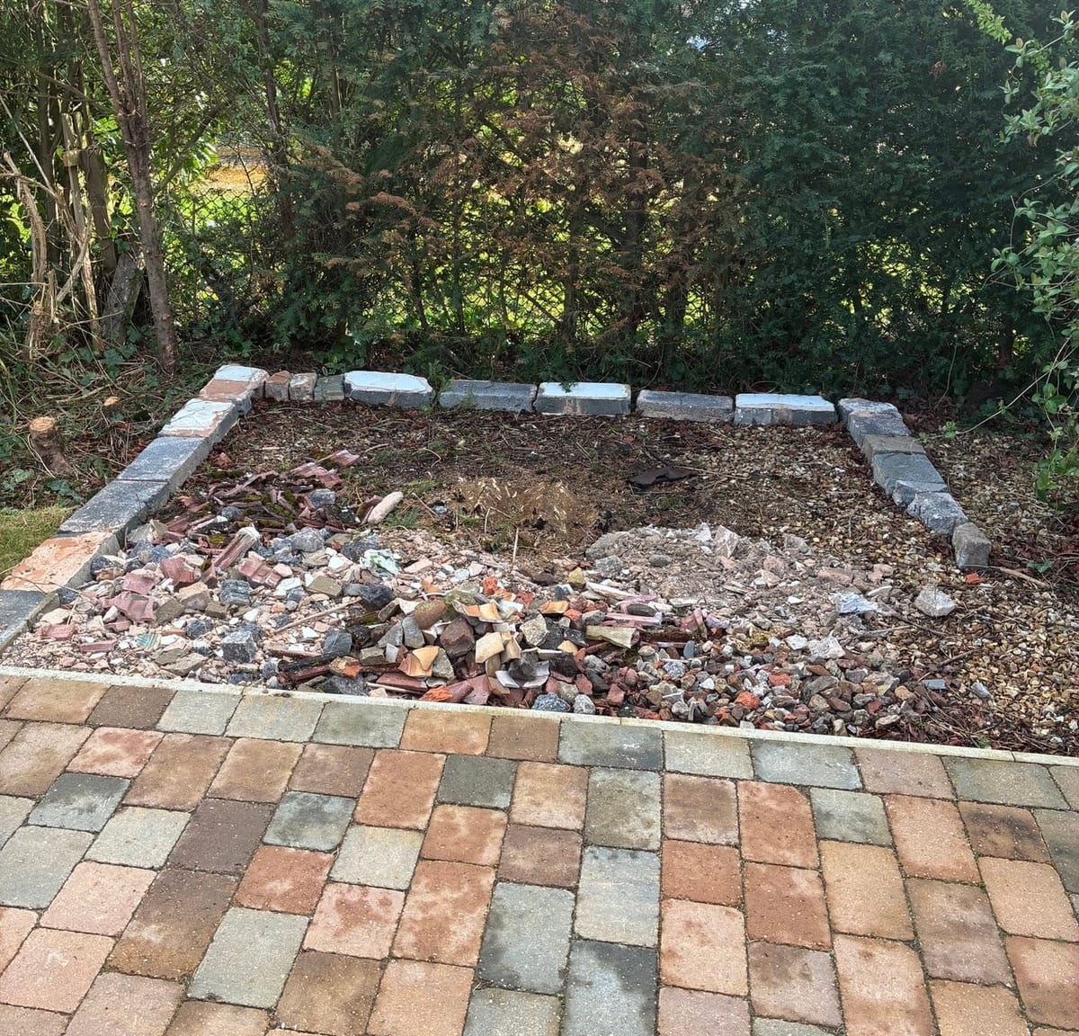 Block paving under way, by J.E. Jones, groundworks and earthworks contractors, Lincolnshire