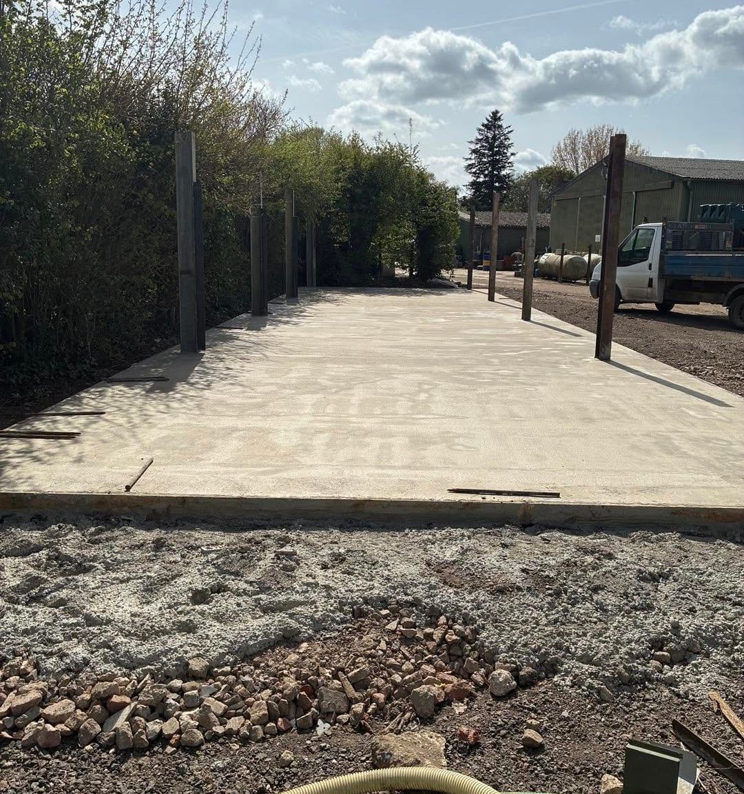 Finished concrete hardstanding, by J.E. Jones, groundworks and earthworks contractors, Lincolnshire